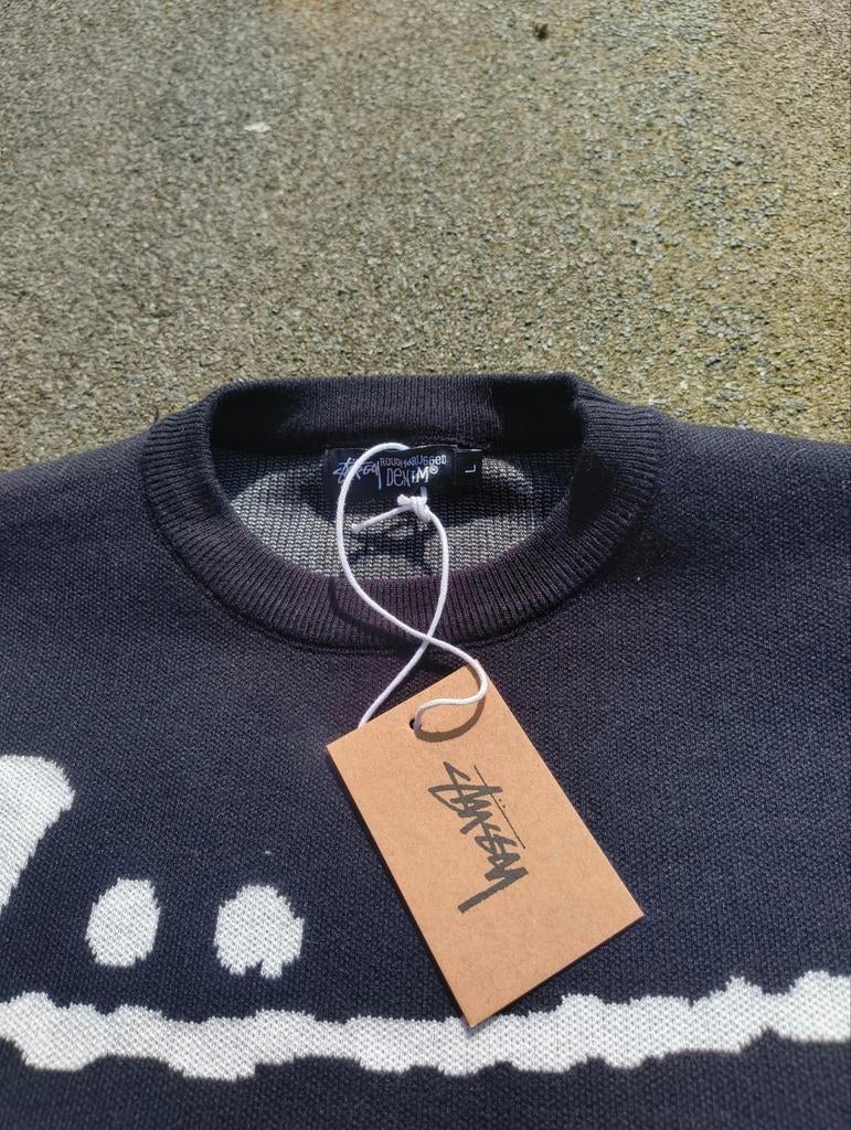 Stussy Roughdrugged Denim Knitwear Sweater Maat L Nieuw, Kleding | Heren, Truien en Vesten, Maat 52/54 (L), Zwart, Stussy, Nieuw