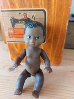 Vintage babypopje kleuterpopje pop zwart haar, Ophalen, Gebruikt, Pop