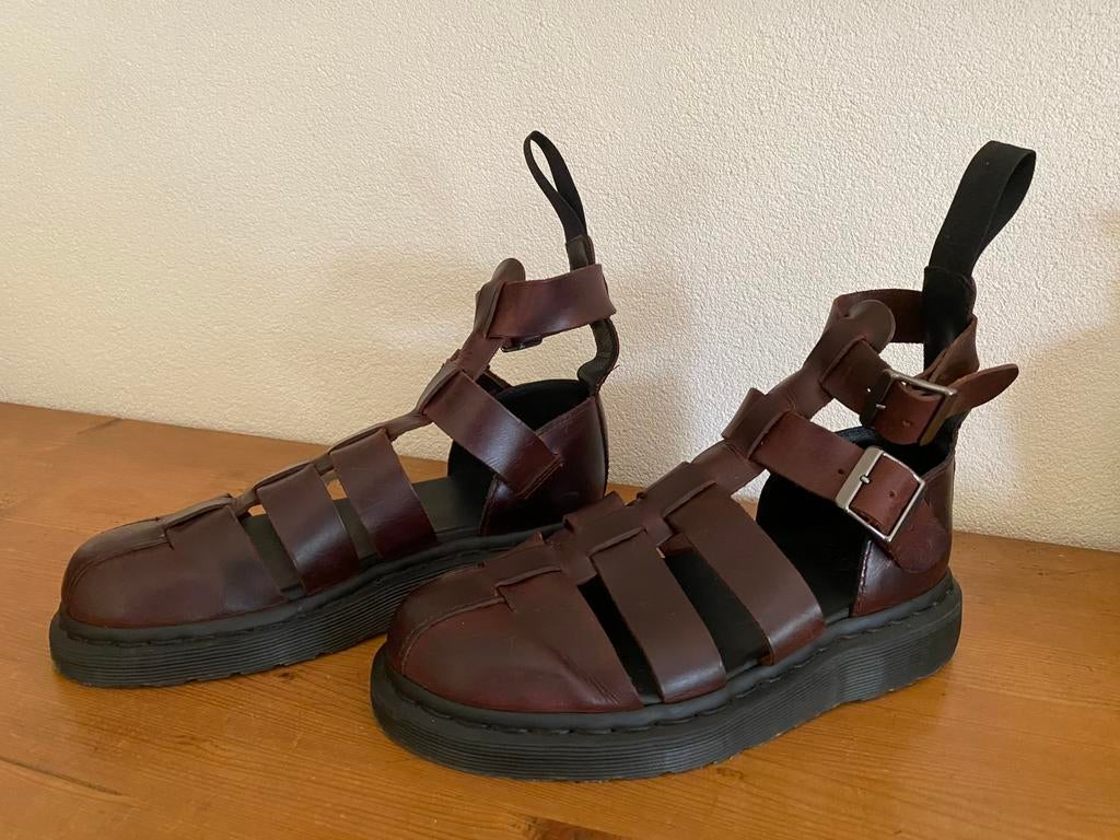 Dr Martens sandalen Geraldo Brando met enkelband maat 37, Kleding | Dames, Schoenen, Bruin, Gedragen, Sandalen of Muiltjes, Ophalen of Verzenden