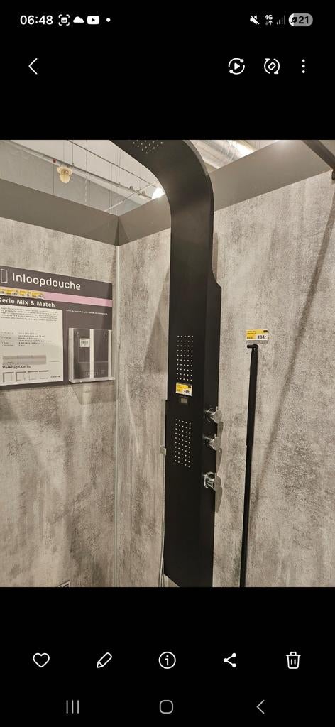 Modern zwart douchepaneel met regendouche en jets, Ophalen, Zo goed als nieuw, Rvs, Douche