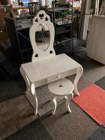 Witte kinder kaptafel met spiegel en krukje, Ophalen, Minder dan 50 cm, Gebruikt, .