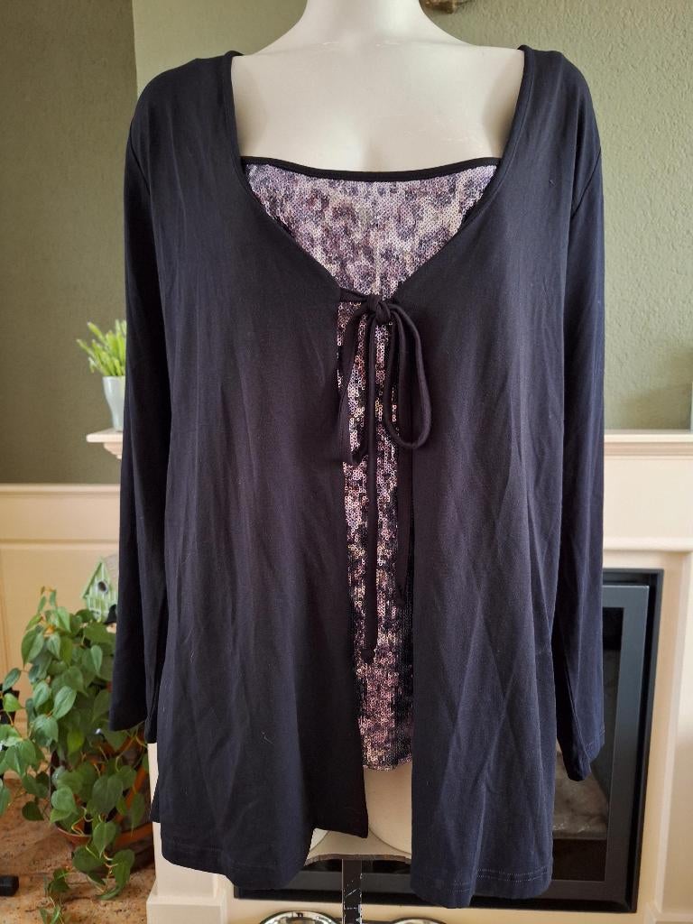 Yoek 2 in 1 top en vest M 44 46, Yoek, Zwart, Maat 46/48 (XL) of groter, Ophalen of Verzenden