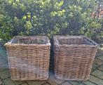 Tuinmand Bloembak riet 2 stuks Plantenmand rotan basket New, Overige materialen, Minder dan 60 cm, Vierkant, Nieuw