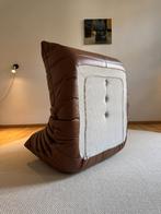 Ligne Roset – Togo 1-zits Fauteuil/Stoel – Cognac Bruin Leer, Leer, Zo goed als nieuw, 75 tot 100 cm, Knoll vitra artifort sede b&b italia cassina mid century retro