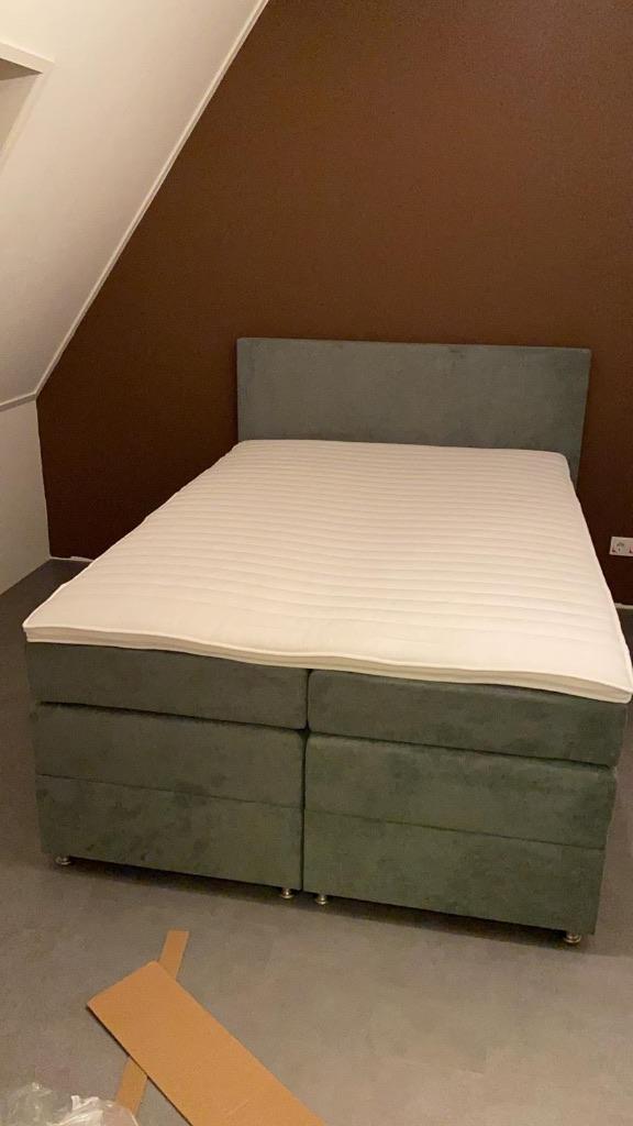 Boxspring bed plus topper en opberging van Beddenreus, Huis en Inrichting, Ophalen, 210 cm, Tweepersoons, 140 cm