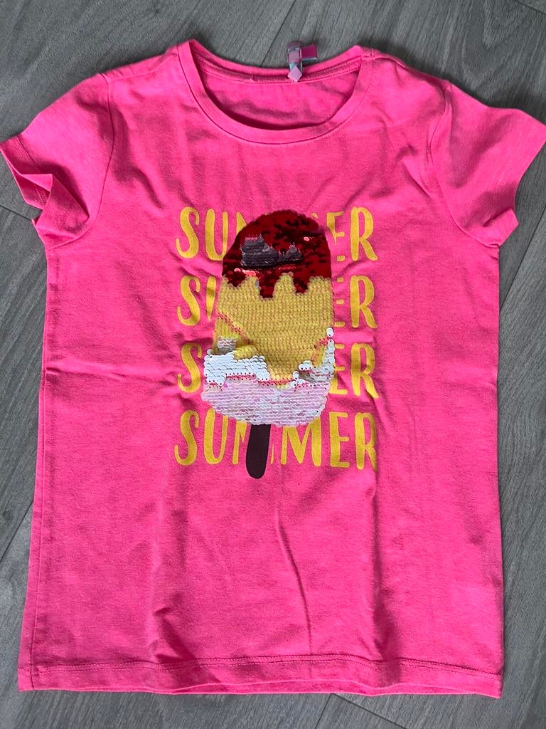 t shirt maat 128  4€, Ophalen of Verzenden, Zo goed als nieuw, Meisje, Shirt of Longsleeve
