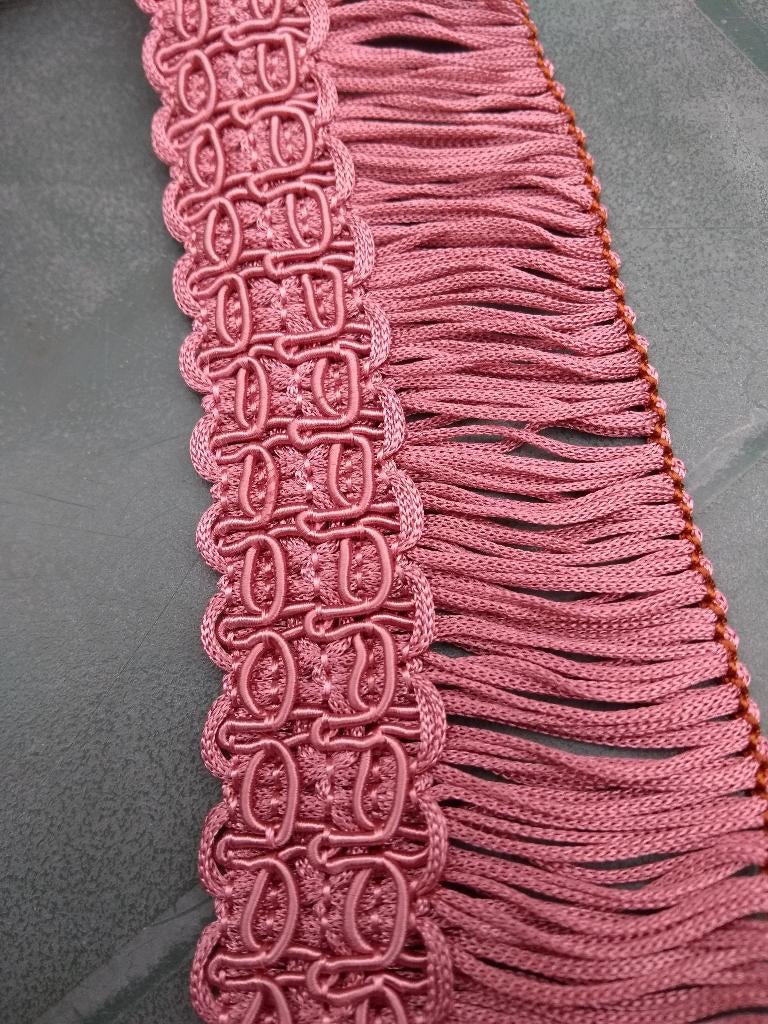 Vintage fournituren geweven sierband roze 25 meter (FB14), Ophalen of Verzenden, Nieuw, Lint, Band of Elastiek