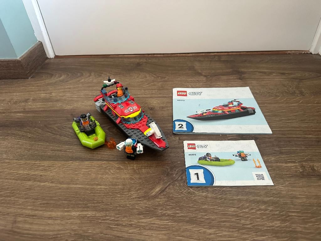 LEGO - Reddingsboot brand (60373), Ophalen, Gebruikt, Complete set, Lego