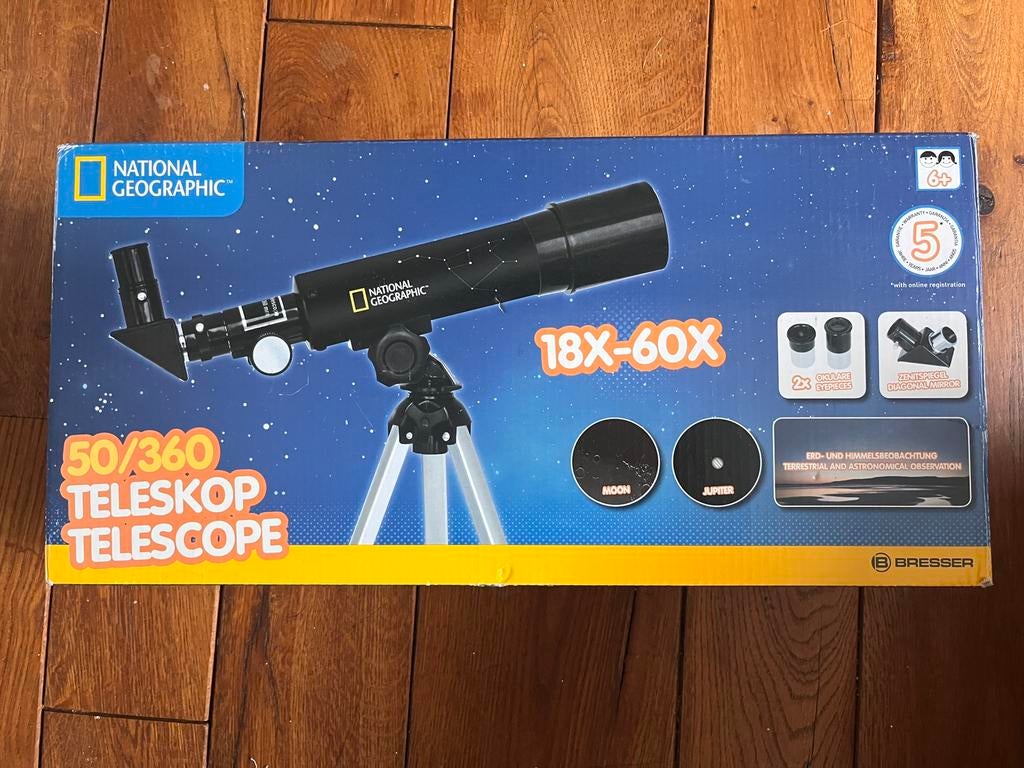 Telescoop national geogrphic, nieuw!, Audio, Tv en Foto, Optische apparatuur | Telescopen, Ophalen of Verzenden, Zo goed als nieuw