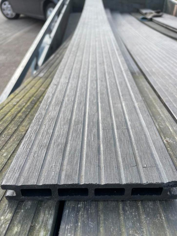 Composiet vlonderplanken, kleur antraciet grijs 22 m2, Tuin en Terras, Palen, Balken en Planken, Zo goed als nieuw, Planken, 250 cm of meer
