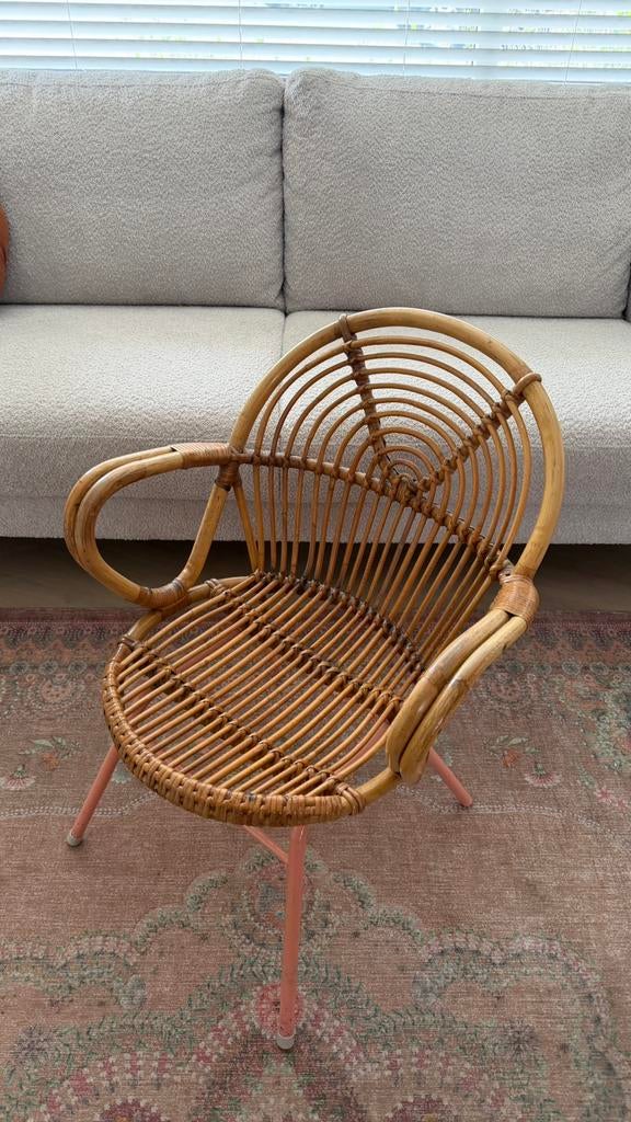 Retro rotan rieten stoel, Kinderen en Baby's, Ophalen of Verzenden, Zo goed als nieuw, Stoel(en)