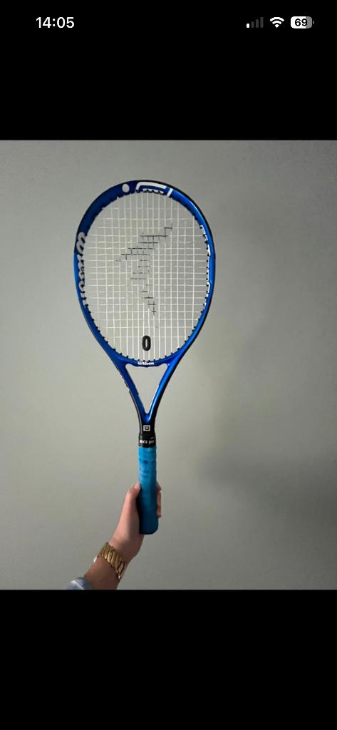 Wilson tennisracket blauw, Sport en Fitness, Tennis, Ophalen, Gebruikt, Racket, Wilson
