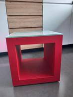 Metalen tafel met glasplaat, Ophalen, Metaal of Aluminium, Minder dan 45 cm