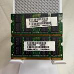 Samsung 2x 1GB DDR2 PC2-5300 (667Mhz) SoDimm RAM Geheugen, Computers en Software, RAM geheugen, Ophalen of Verzenden, DDR2, Laptop