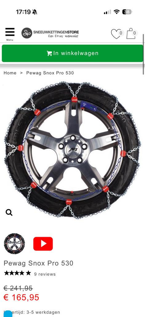 Pewag Snox Pro SXP 530 sneeuwkettingen compleet ZGAN, Auto diversen, Sneeuwkettingen, Ophalen of Verzenden, Zo goed als nieuw