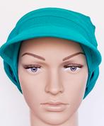 Chemo/haarverlies tricot pet no 59 L. Zeegroen., Ophalen of Verzenden, Nieuw, Maat 46/48 (XL) of groter, Muts