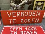 Oud bord, verboden te roken., Ophalen of Verzenden, Gebruikt