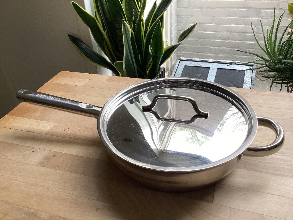 Blaumann hapjespan pan koekenpan sauteerpan stainless steel, Huis en Inrichting, Keuken | Potten en Pannen, Gebruikt, Ophalen of Verzenden