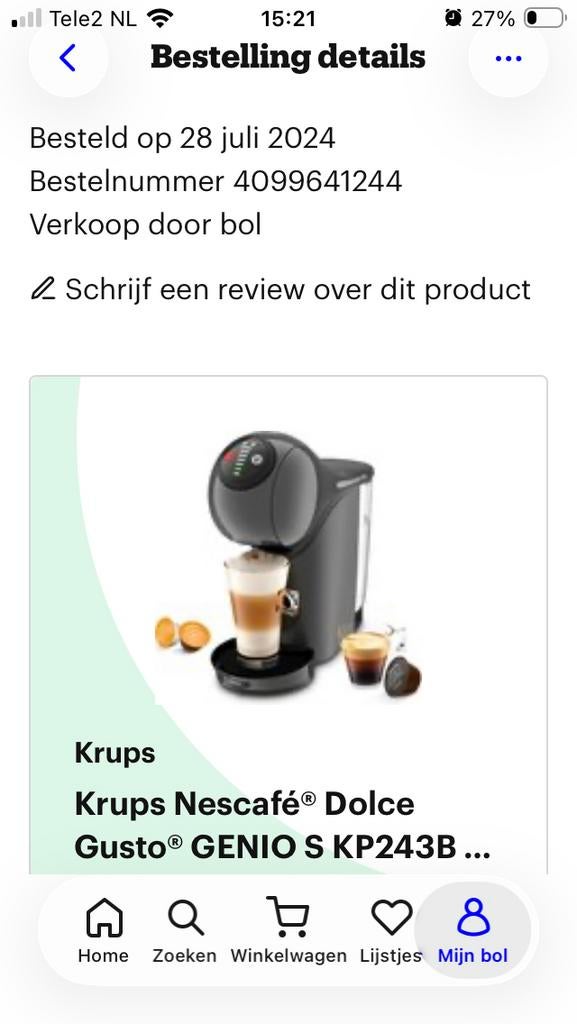 Nescafé Dolce Gusto Genio S KP243B Koffiezetapparaat + cups, Ophalen, Koffiemachine, Zo goed als nieuw, 1 kopje