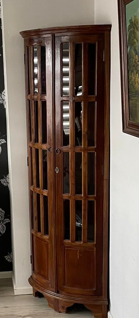 Oosterse Hoekkast, Huis en Inrichting, Kasten | Vitrinekasten, Ophalen, Met plank(en), Gebruikt, 50 tot 100 cm