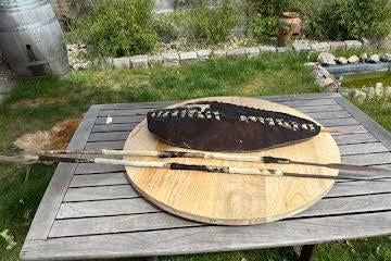 Mooie vintage schild en speren van de Masai stam, Antiek en Kunst, Kunst | Niet-Westerse kunst, Ophalen