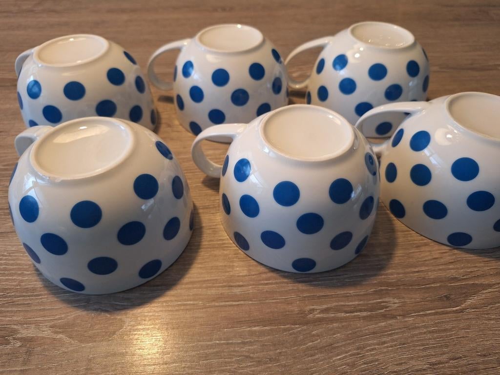 Set 6 soepkommen stippen, Ophalen of Verzenden, Kom(men)