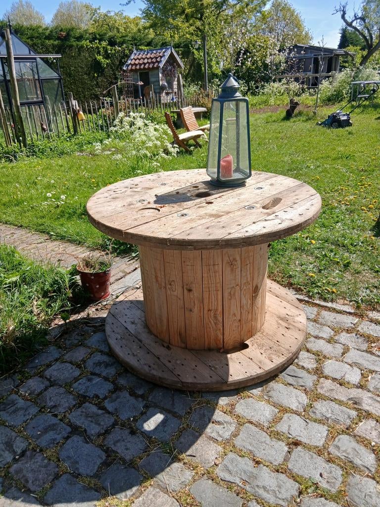 Groot decoratief kabelhaspel., Tuin en Terras, Tuintafels, Ophalen, Rond