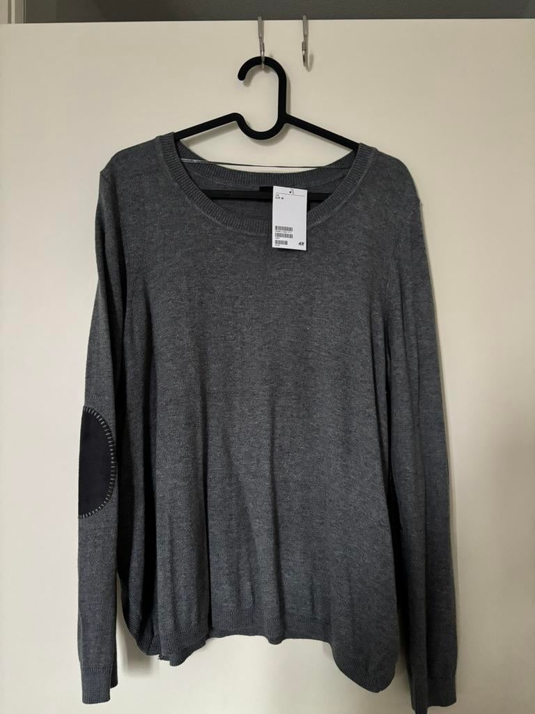 Nieuwe sweater grijs H&M met opdruk ellebogen maat M, Kleding | Dames, Truien en Vesten, Ophalen of Verzenden, Nieuw, Maat 38/40 (M)