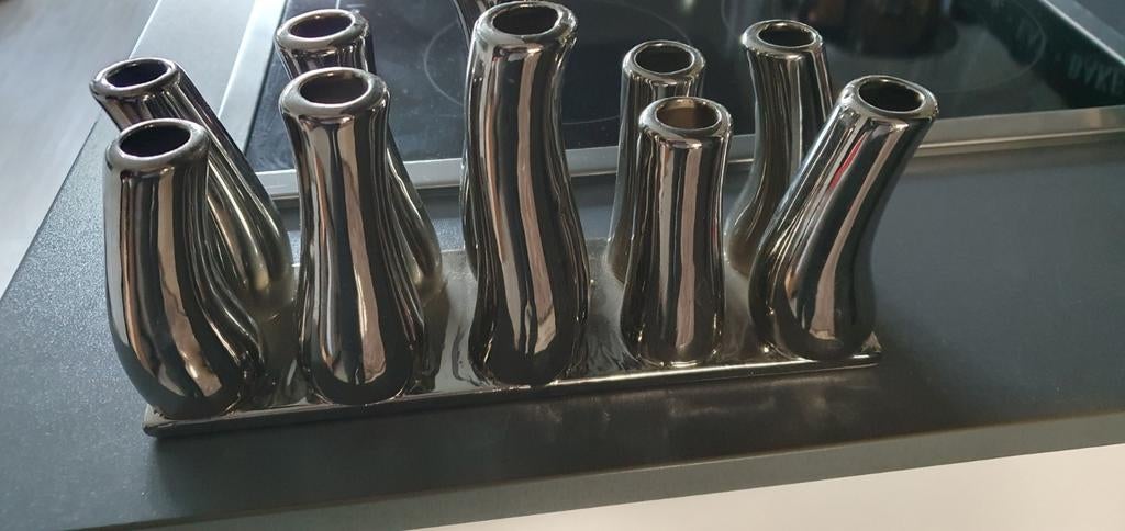 Zilveren keramiek tulpenvaas, Ophalen