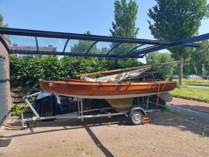 Akkrumer jol, Watersport en Boten, Open zeilboten, Gebruikt, Overige typen, 3 tot 6 meter, Hout, Buitenboordmotor, Benzine, Ophalen