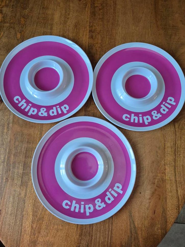 3x Roze Chip & Dip Schalen - Feestelijk en Praktisch, Huis en Inrichting, Keuken | Servies, Gebruikt, Schaal of Schalen, Overige stijlen