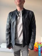 Echte leren jas – maat M – blauw, Kleding | Heren, Ophalen of Verzenden, Gedragen, Maat 48/50 (M), Blauw