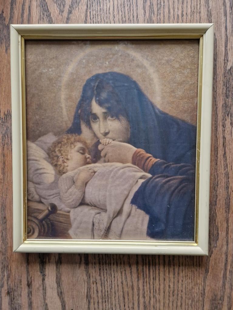 Religieus schilderij , Maria met kind, Antiek en Kunst, Antiek | Religie, Ophalen of Verzenden