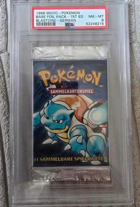 Pokémon 1999 WOTC Base Foil Pack 1st Ed Blastoise PSA 8, Verzenden, Nieuw, Booster, Foil