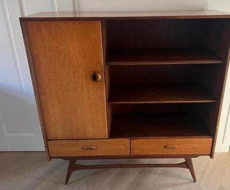 Vintage dressoir Louis van Teeffelen voor Wébé, Ophalen, 100 tot 150 cm, 1 of 2 laden, 100 tot 150 cm