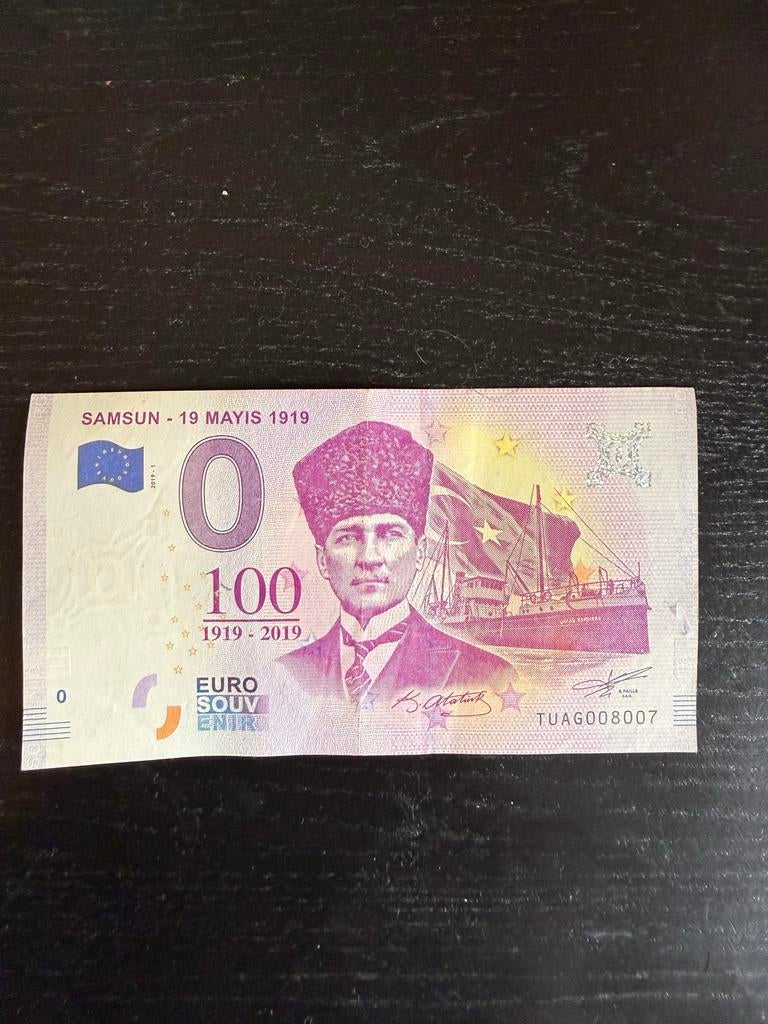 0 Euro Souvenir Biljet Mustafa Kemal Atatürk Turkije, Ophalen of Verzenden, Overige landen, 5 euro, Los biljet