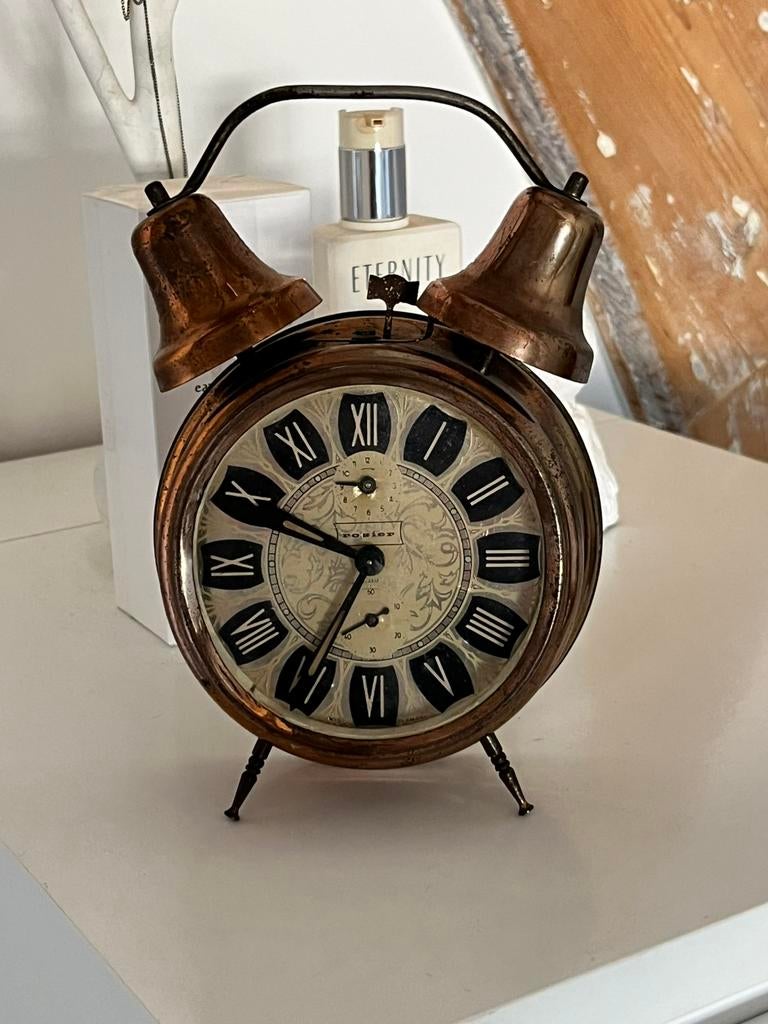Mid Century alarm clock made by Rosier, Germany,, Ophalen of Verzenden