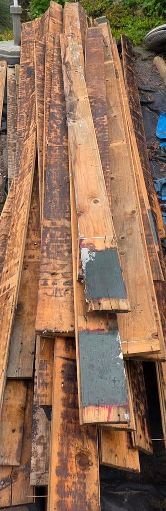 Hout van dak tuinhuis - Diverse planken, Ophalen, Gebruikt, 300 cm of meer, Plank