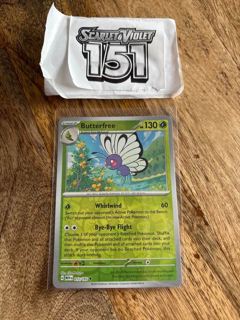 Pokémon Kaart Butterfree 012/165 Scarlet & Violet 151, Ophalen of Verzenden, Zo goed als nieuw, Losse kaart