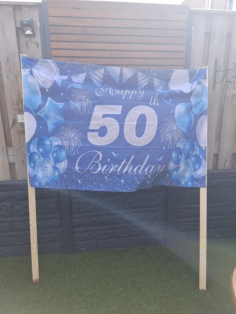 Verjaardagsdecoratie 50 jaar - Happy 50th Birthday, Ophalen, Zo goed als nieuw, Versiering, Verjaardag