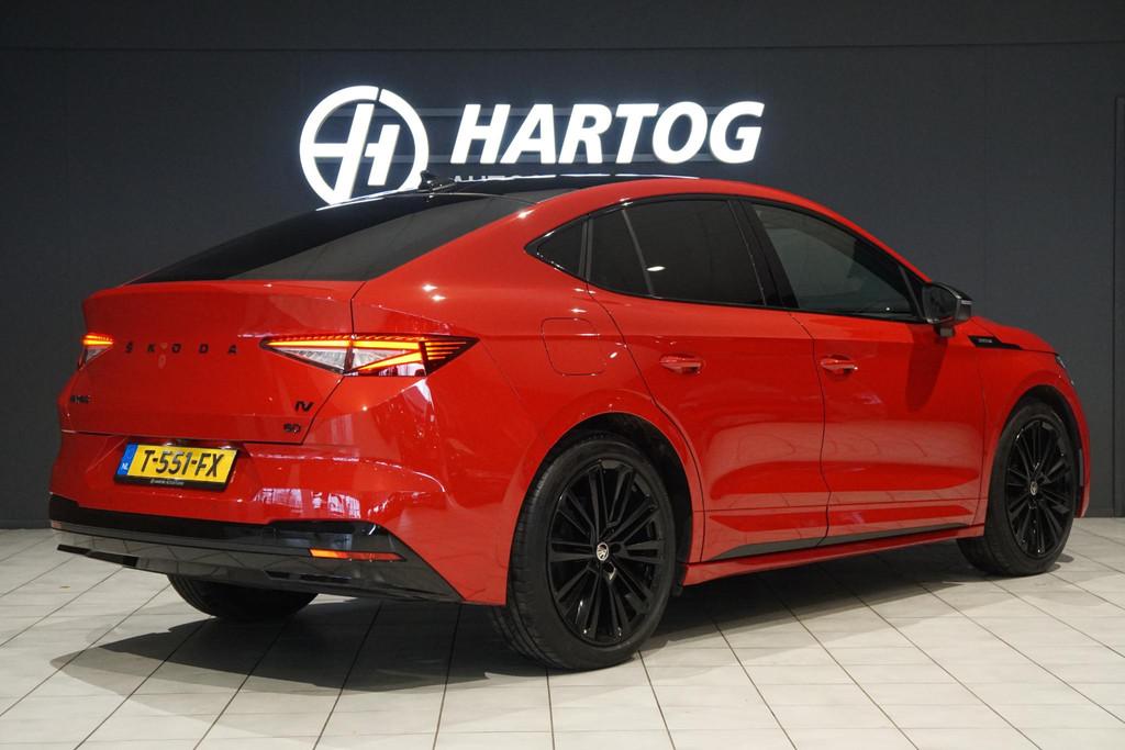 Skoda Enyaq Coupé iV 60 Sportline + PANORAMA / SPORTSTOELEN, Auto's, Skoda, Automaat, Gebruikt, Zwart, 179 pk