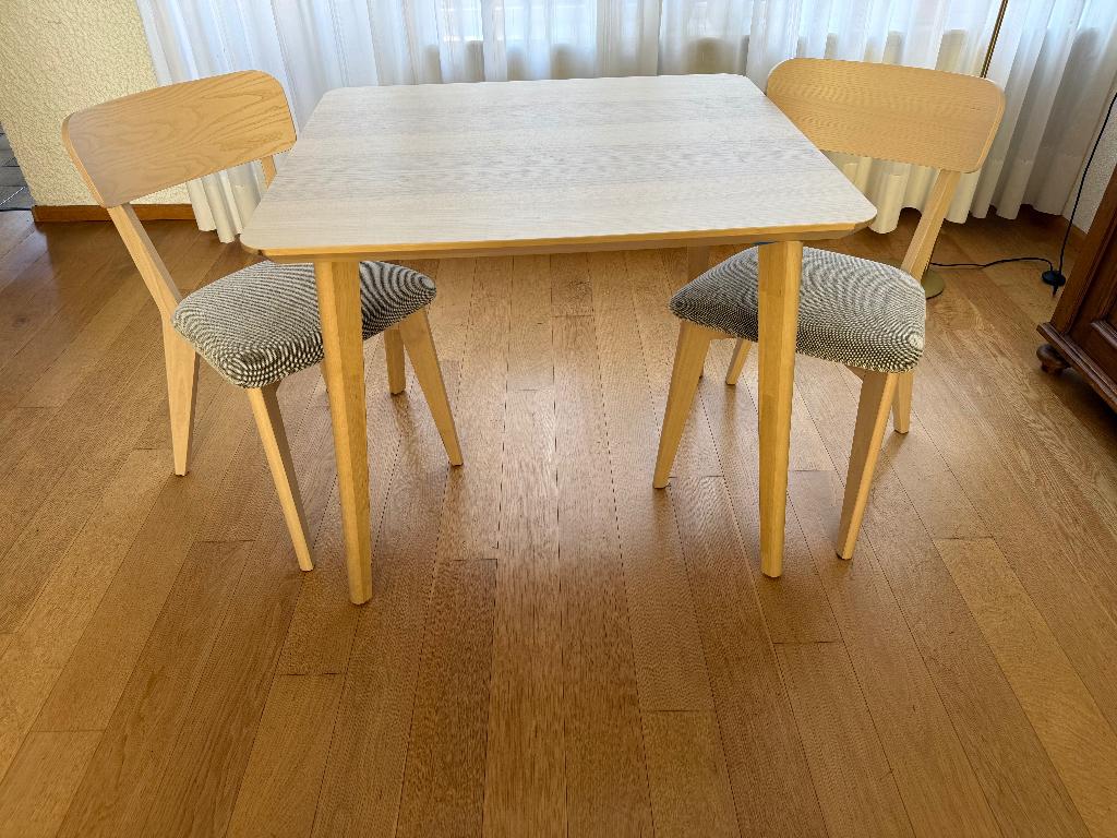 Eettafel met 2 stoelen, Ophalen, Vierkant, 50 tot 100 cm, 50 tot 100 cm