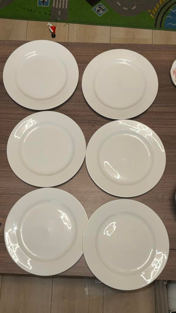 6 Maxwell & Williams witte porseleinen borden, Gebruikt, Ophalen of Verzenden, Bord(en), Effen
