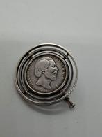 Zilveren Halve Gulden 1869 Broche - Prachtige Staat, Minder dan 4 cm, Ophalen of Verzenden, Zo goed als nieuw, Zilver