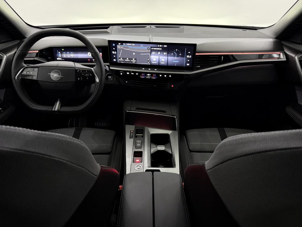 Opel Grandland 1.2 Turbo Hybrid GS-e 360 Camera, Navi, Half, Auto's, Opel, Gebruikt, 1199 cc, Leder en Stof, Wit