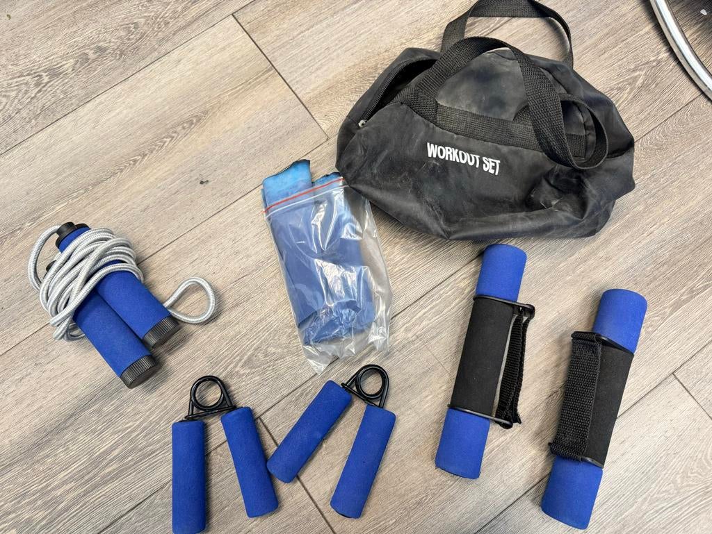 Workout Set: Springtouw, Handknijpers, Weerstandsbanden, Sport en Fitness, Fitnessmaterialen, Ophalen of Verzenden, Nieuw, Armen