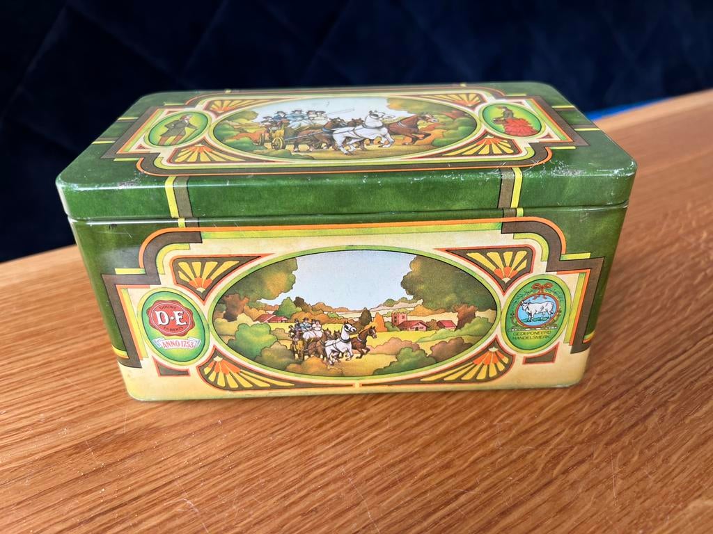 Douwe Egberts / Pickwick groen theeblik, Ophalen of Verzenden, Gebruikt, Koffie, Douwe Egberts