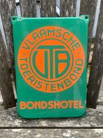 Emaille bord reclamebord vtb hotel Vlaamsche Toeristenbond, Ophalen of Verzenden, Gebruikt, Reclamebord