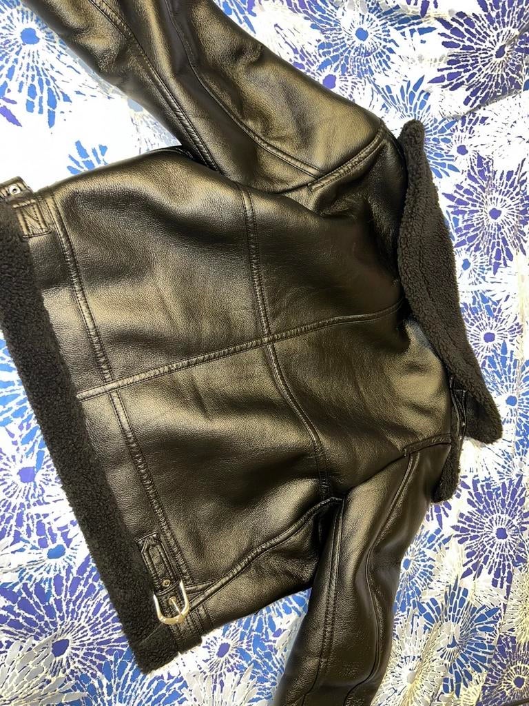 Leren jacket, Kleding | Dames, Jasjes, Kostuums en Pakken, Verzenden, Zo goed als nieuw, Zwart