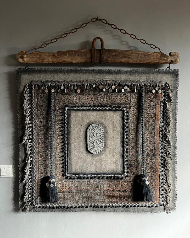 Kelim kalkdoek, landelijk wanddoek, juk, sober, hoffzstijl, Huis en Inrichting, Woonaccessoires | Lijsten, Nieuw, 75 cm of meer